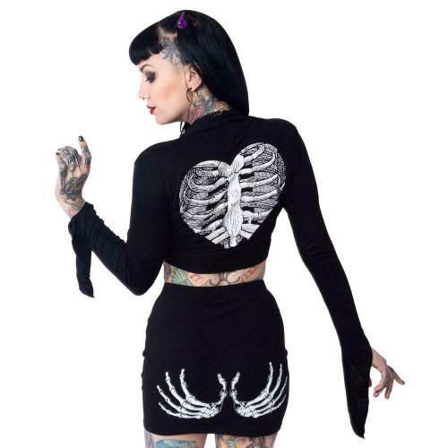 Kreepsville 666,skeleton dress/black with red skeleton alternative Gothic wear 
