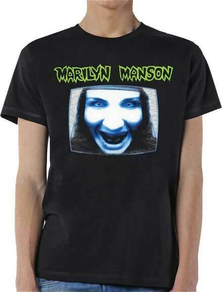 Tee-shirt Vintage Marilyn Manson Giant Merchandising - Taille XL, Noir, Coton, Occasion Très Bon état - Metal/Rock !