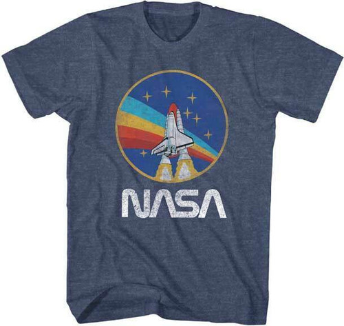 NASA Logo Vintage Style Space Shuttle Ship Rainbow Retro T Shirt TS10121NASM NASA Logo Vintage Style Space Shuttle Ship Rainbow Retro T Shirt TS10121NASM