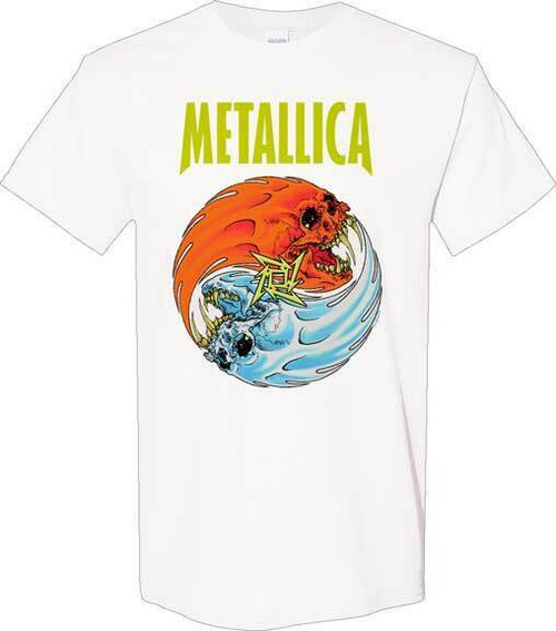 Metallica Fire and Ice Yin Yang Heavy Thrash Metal Music Band T Shirt 50040620 Metallica Fire and Ice Yin Yang Heavy Thrash Metal Music Band T Shirt 50040620