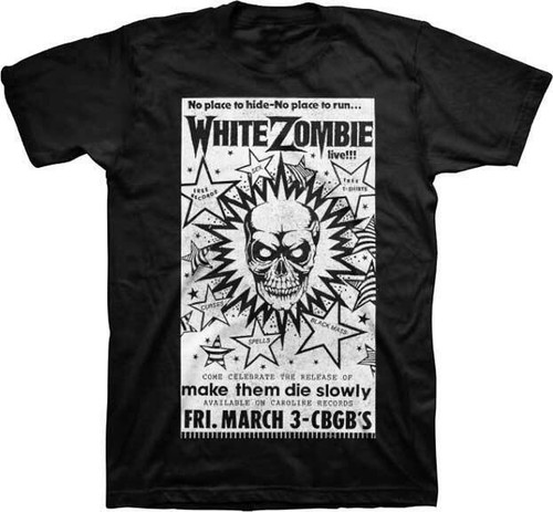 White Zombie CBGB Poster Heavy Metal Music Industrial Band T Shirt 086-01-0012 White Zombie CBGB Poster Heavy Metal Music Industrial Band T Shirt 086-01-0012