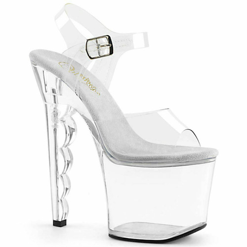 Pleaser Exotic Pole Dancing Clear Platforms Sandals Shoes Heels SCALLOP-708 Pleaser Exotic Pole Dancing Clear Platforms Sandals Shoes Heels SCALLOP-708