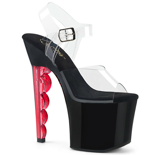 Pleaser Exotic Pole Dancing Sexy Black Red Platforms Heels Shoes SCALLOP-708 Pleaser Exotic Pole Dancing Sexy Black Red Platforms Heels Shoes SCALLOP-708