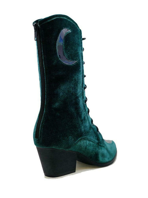 green velvet boots