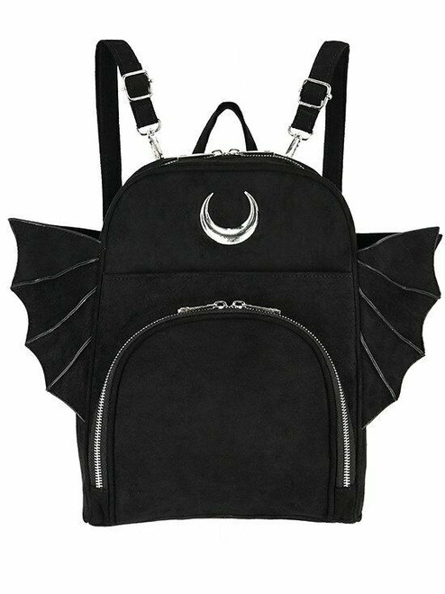 Restyle Violet Eyed Cat Demonic Bat Wings Mascot Goth Witch Punk Plush  Backpack