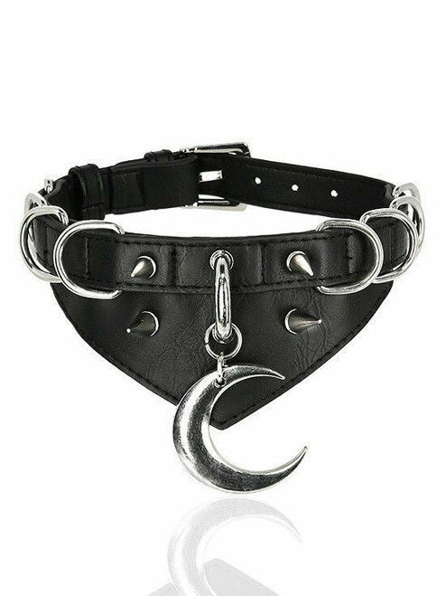 Restyle Iron Moon Collar Black Goth 