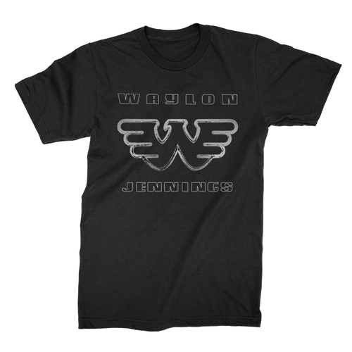 Waylon Jennings Silver Flying W Country Outlaw Rock Music T Shirt WAY10154195 Waylon Jennings Silver Flying W Country Outlaw Rock Music T Shirt WAY10154195