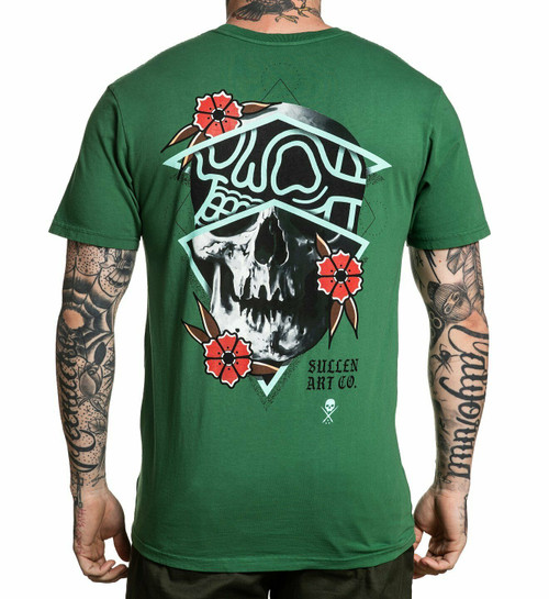 Sullen Chris Rigoni Skull Tattoo Art Flowers Green Retro Urban T Shirt SCM2758 Sullen Chris Rigoni Skull Tattoo Art Flowers Green Retro Urban T Shirt SCM2758