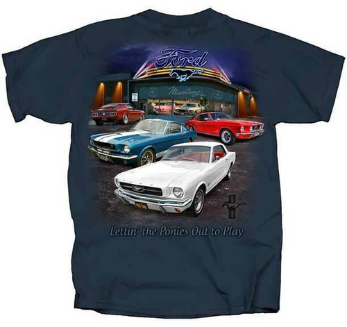 Ford Mustang Showroom Cars Auto Letting The Ponies Out To Play T Shirt FMSHO-U Ford Mustang Showroom Cars Auto Letting The Ponies Out To Play T Shirt FMSHO-U