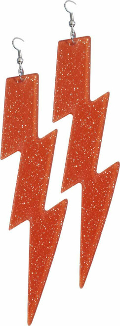 Forum Novelties Lightening Bolt Earrings Retro Orange 80 Halloween Costume 70422 Forum Novelties Lightening Bolt Earrings Retro Orange 80 Halloween Costume 70422