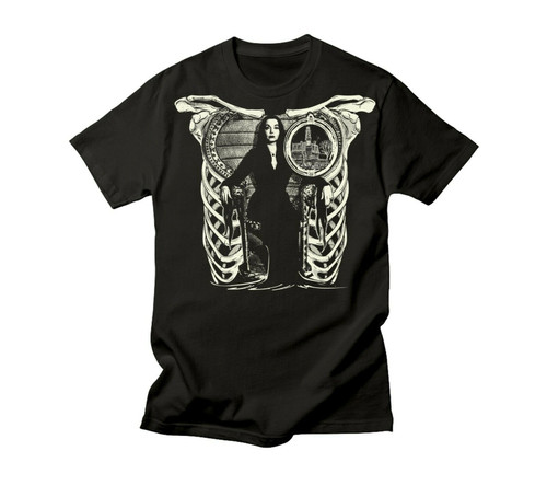 Rock Rebel The Addams Family Morticia Rib Cage Gothic Punk T Shirt RR-MORTICIA Rock Rebel The Addams Family Morticia Rib Cage Gothic Punk T Shirt RR-MORTICIA