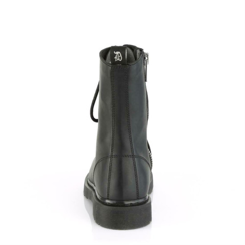 Demonia 10 Eyelet Gothic Punk Black Vegan Military Combat Boots