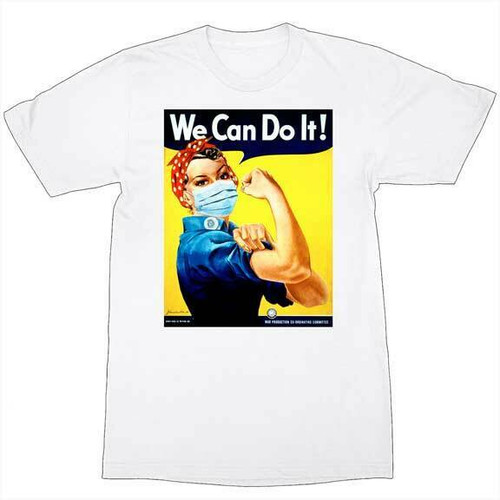 Rosie the Riveter We Can Do It Social Distancing Wartime Poster T Shirt FA-5725 Rosie the Riveter We Can Do It Social Distancing Wartime Poster T Shirt FA-5725