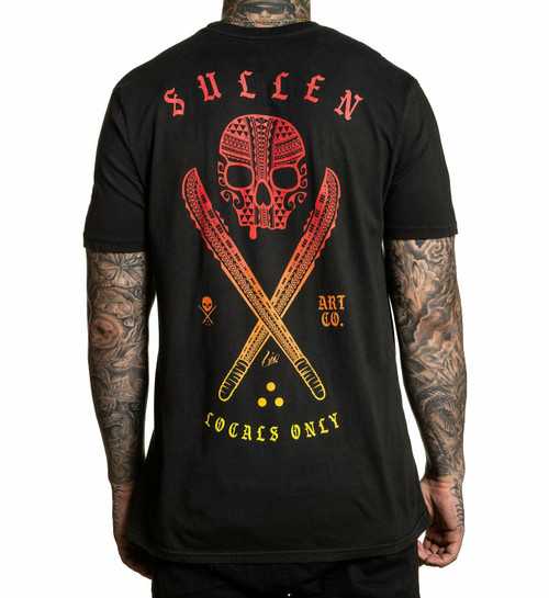 Sullen Lio Badge Locals Only Skull Machete Tattoos Urban Art T Shirt SCM3108 Sullen Lio Badge Locals Only Skull Machete Tattoos Urban Art T Shirt SCM3108