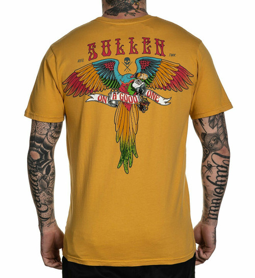 Sullen On a Good One Parrot Bird Tropical Urban Tattoos Mustard T Shirt SCM2827 Sullen On a Good One Parrot Bird Tropical Urban Tattoos Mustard T Shirt SCM2827