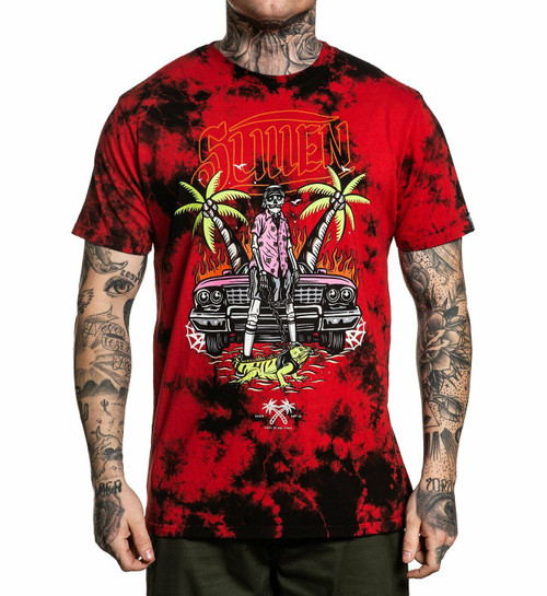 Sullen Islander Palm Trees Skeleton Retro Tattoos Urban Tie Dye T Shirt SCM2805 Sullen Islander Palm Trees Skeleton Retro Tattoos Urban Tie Dye T Shirt SCM2805