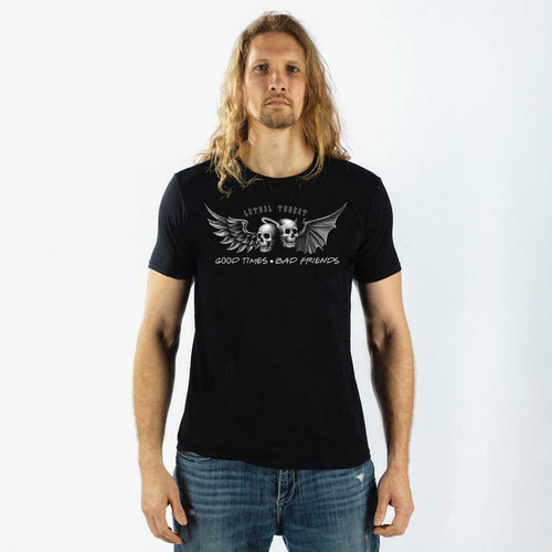 Lethal Threat Good Times Skulls Angel Devil Motorcycle Biker
