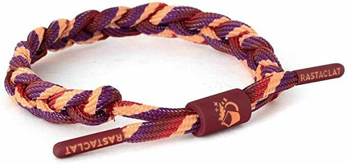 Rastaclat Hermit Road Maroon Peach Braided Shoelace Wristband Bracelet 11400066