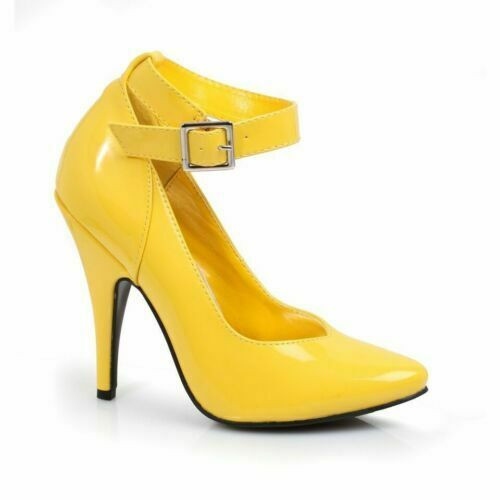 Ellie Shoes Ankle Strap 5" Sexy Halloween Costume Yellow Heels Pumps Shoes 8221 Ellie Shoes Ankle Strap 5" Sexy Halloween Costume Yellow Heels Pumps Shoes 8221