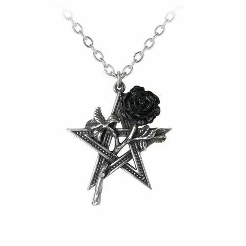 Alchemy of England Gothic Ruah Vered Pentagram Rose Punk Pendant Necklace P715 Alchemy of England Gothic Ruah Vered Pentagram Rose Punk Pendant Necklace P715