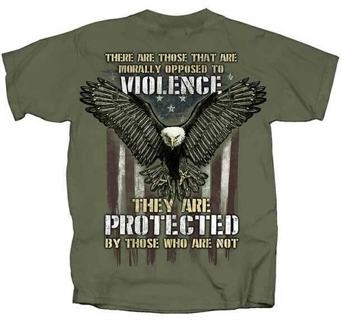 Military Eagle Violence Protected American Flag Patriotic USA T Shirt TAEVP-G Military Eagle Violence Protected American Flag Patriotic USA T Shirt TAEVP-G