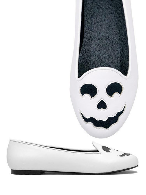 Strange Cvlt Cult YRU Lydia Ghost Face Halloween Horror Gothic Punk Flats Shoes Strange Cvlt Cult YRU Lydia Ghost Face Halloween Horror Gothic Punk Flats Shoes