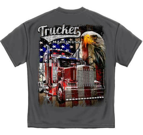 Trucker American Pride Flag Eagle USA Patriotic Stars Stripes T Shirt RN2335 Trucker American Pride Flag Eagle USA Patriotic Stars Stripes T Shirt RN2335