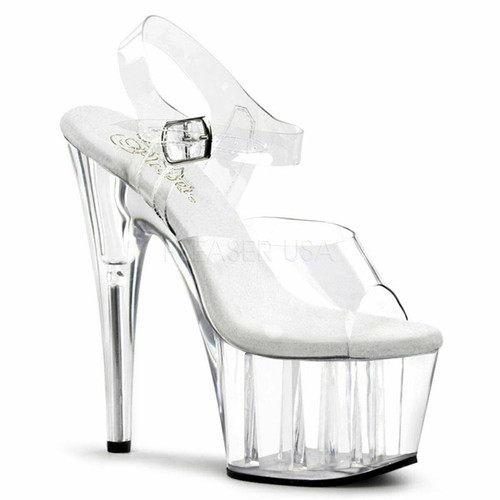 Pleaser Exotic Pole Dancing Clear Platforms 7" Heels Sandals Shoes ADORE-708 Pleaser Exotic Pole Dancing Clear Platforms 7" Heels Sandals Shoes ADORE-708