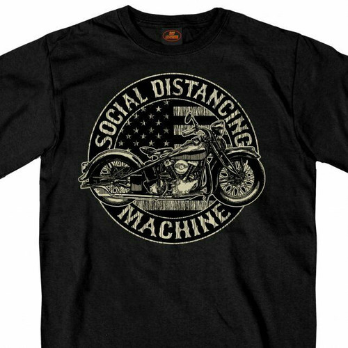 Social Distancing Machine Biker Motorcycle American Flag USA T Shirt GMS1475 Social Distancing Machine Biker Motorcycle American Flag USA T Shirt GMS1475