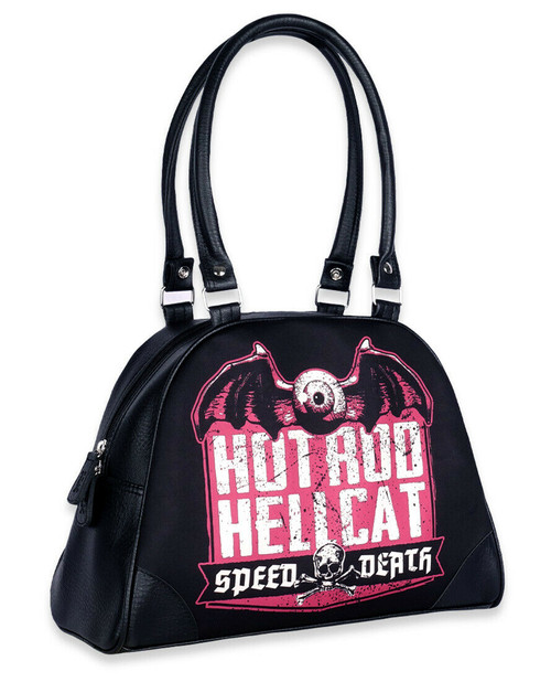 Liquor Brand Hotrod Hellcat Speed Death Bat Goth Punk Bowler Bag HR-ABBO-2005 Liquor Brand Hotrod Hellcat Speed Death Bat Goth Punk Bowler Bag HR-ABBO-2005