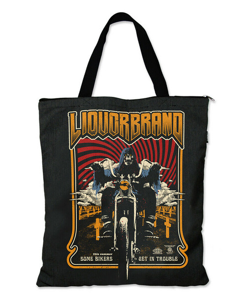 Liquor Brand Grim Reaper Motorcycle Biker Punk Goth Death Tote Bag LB-ABTO-2012 Liquor Brand Grim Reaper Motorcycle Biker Punk Goth Death Tote Bag LB-ABTO-2012