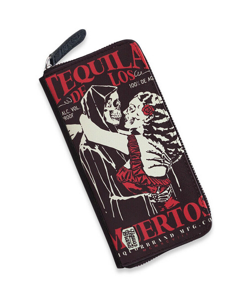 Liquor Brand Tequila de los Muertos Skull Gothic Punk Clutch Wallet LB-ABWL-2013 Liquor Brand Tequila de los Muertos Skull Gothic Punk Clutch Wallet LB-ABWL-2013