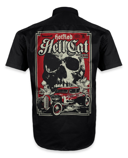 Liquor Brand Hotrod Hellcat True Nightmare Skull Cars Work Short HR-MWSH-2007 Liquor Brand Hotrod Hellcat True Nightmare Skull Cars Work Short HR-MWSH-2007