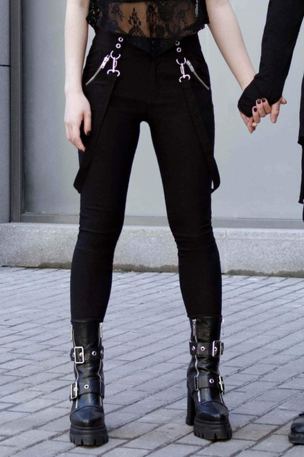 Killstar Jagger Punk Rock Goth Alternative Bondage Zip Pants