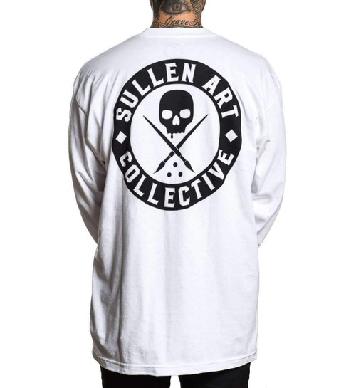 Sullen Art Collective Badge of Honor Tattoos White Long Sleeve T Shirt SCM2329 Sullen Art Collective Badge of Honor Tattoos White Long Sleeve T Shirt SCM2329