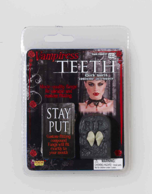 Forum Novelties Vampiress Fangs Teeth Prosthetic Adult Halloween Costume 66037 Forum Novelties Vampiress Fangs Teeth Prosthetic Adult Halloween Costume 66037
