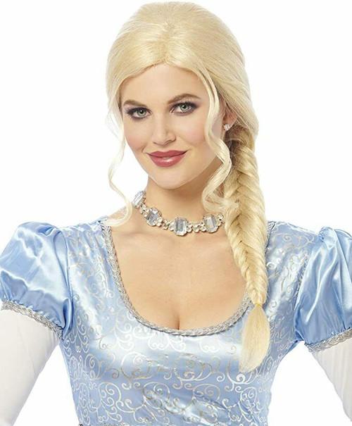Costume Culture Fishtail Braid Elsa Blonde Wig Adult Halloween Costume 24968-11 Costume Culture Fishtail Braid Elsa Blonde Wig Adult Halloween Costume 24968-11