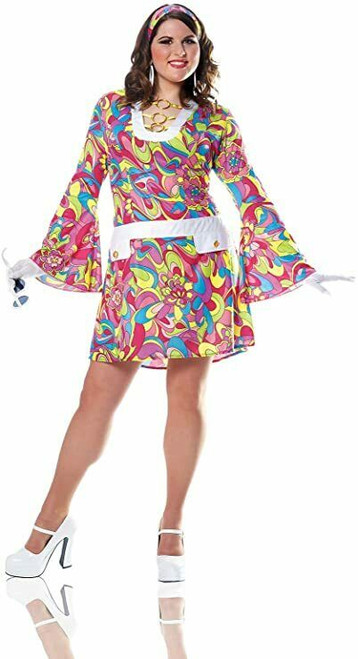Costume Culture Groovy Chic Hippy 60s Dress Adult Plus Halloween Costume 48251 Costume Culture Groovy Chic Hippy 60s Dress Adult Plus Halloween Costume 48251