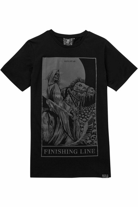 Killstar Finishing Line Gothic Punk Grunge Grim Reaper Skull T Shirt KSRA002268 Killstar Finishing Line Gothic Punk Grunge Grim Reaper Skull T Shirt KSRA002268