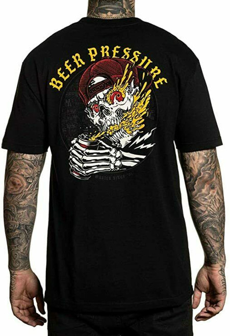 Sullen Beer Pressure Skull Skeleton Drinking Tattoos Urban Art T Shirt SCM3049 Sullen Beer Pressure Skull Skeleton Drinking Tattoos Urban Art T Shirt SCM3049
