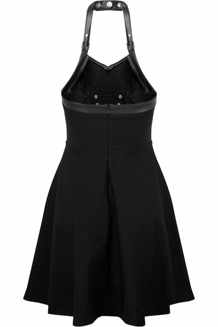 killstar halter dress Killstar Gothica Lace Up Womens Goth Punk Mini Skater Halter Dress (XX-Large) Black at Amazon Women's Clothing store