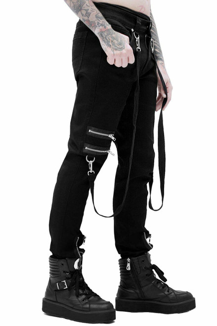 Men Work Combat Tactical Cargo Pants With Pocket Buckle Straps Techwear  Trousers | eBay