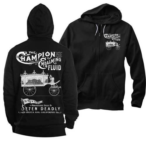 Se7en Deadly Champion Embalming Fluid Victorian Coach Gothic Punk Hoodie 1020-H Se7en Deadly Champion Embalming Fluid Victorian Coach Gothic Punk Hoodie 1020-H