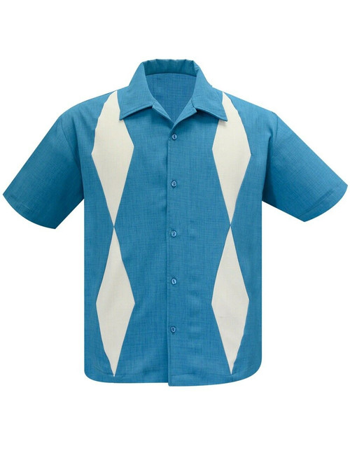 Steady Clothing Diamond Duo Pacific Rockabilly Bowling Button Down Shirt ST37091 Steady Clothing Diamond Duo Pacific Rockabilly Bowling Button Down Shirt ST37091