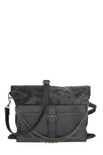 Lost Queen Caligo Gothic Punk Alternative Foldable Shoulder Bag Purse BG34163 Lost Queen Caligo Gothic Punk Alternative Foldable Shoulder Bag Purse BG34163