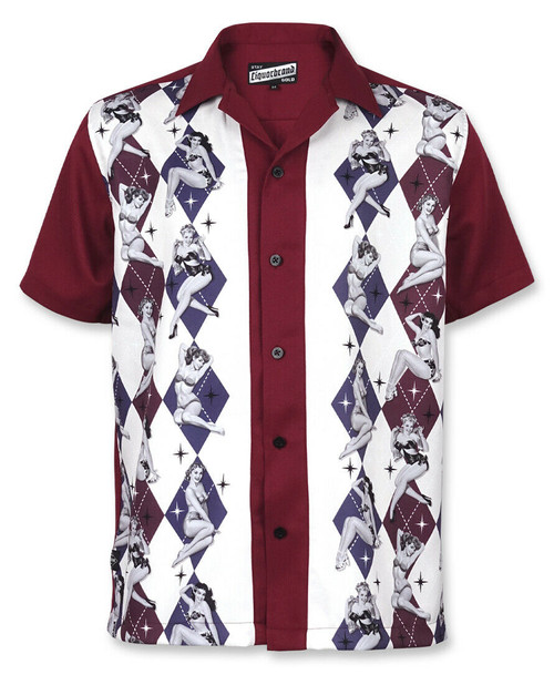 Liquor Brand Vegas Retro Pinup Rockabilly Bowling Button Down Shirt LB-MBS-19006 Liquor Brand Vegas Retro Pinup Rockabilly Bowling Button Down Shirt LB-MBS-19006