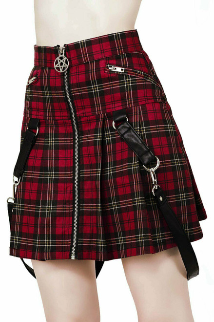 Killstar Dead Beatz Plaid School Gothic Punk Bondage Mini