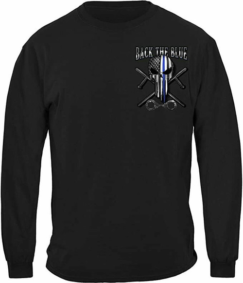 Law Enforcement Back the Blue Freedom Punisher Skull Police T Shirt FF2400LS