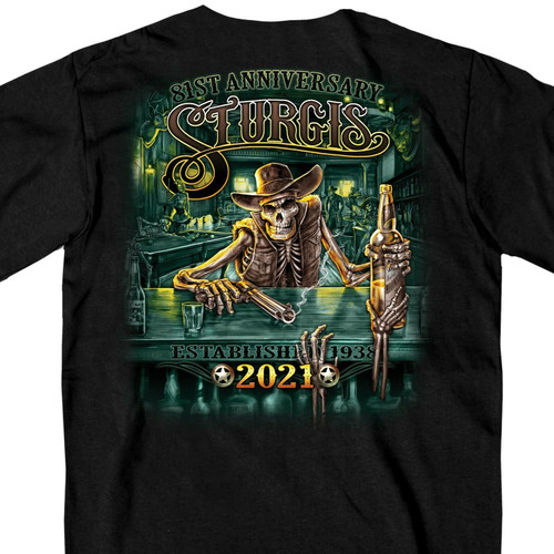 Sturgis2021 Black Hills Rally Motorcycle Saloon Biker Skeleton T Shirt SPM1957 Sturgis2021 Black Hills Rally Motorcycle Saloon Biker Skeleton T Shirt SPM1957