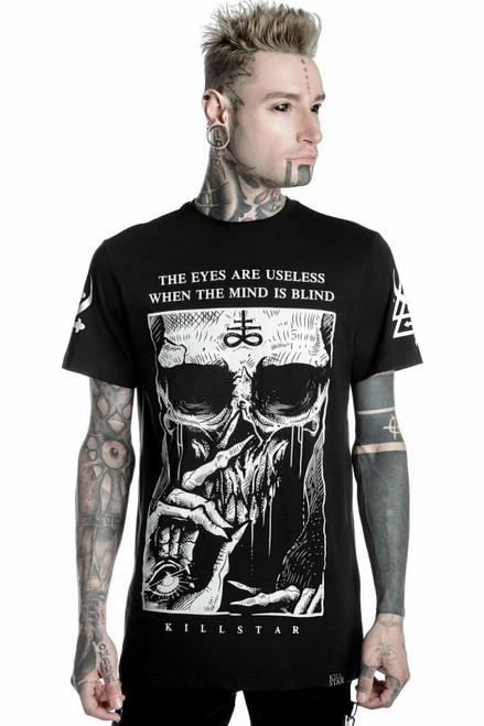 Killstar Blind Mind Goth Punk Skeleton Witch Symbols Skull T Shirt K-TSH-M-2546 Killstar Blind Mind Goth Punk Skeleton Witch Symbols Skull T Shirt K-TSH-M-2546